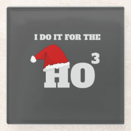 私はホホホホーのクリスマスキャップおもしろいのためにそれを行う ガラスコースター