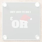 私はホホホホーのクリスマスキャップおもしろいのためにそれを行う ガラスコースター (裏面)