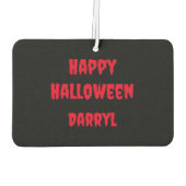 私はホラー映画が大好き血ハロウィーン カーエアーフレッシュナー (裏面)