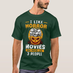 私はホラー映画が好きで多分3人ぐらいハロウィンが好き Tシャツ