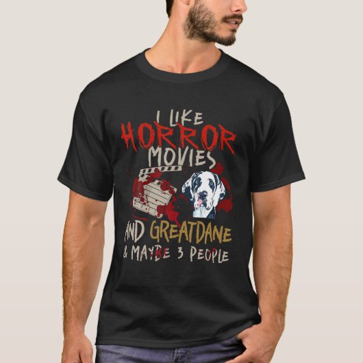 私はホラー映画とグレトダンと多分3ペオが好き Tシャツ (正面)