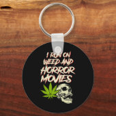 私はホラー走ホラー映画のスカル面白いハロウィーンSto キーホルダー (正面)