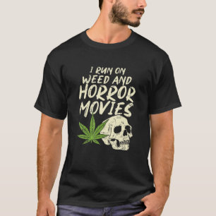 私はホラー走ホラー映画のスカル面白いハロウィーンSto Tシャツ