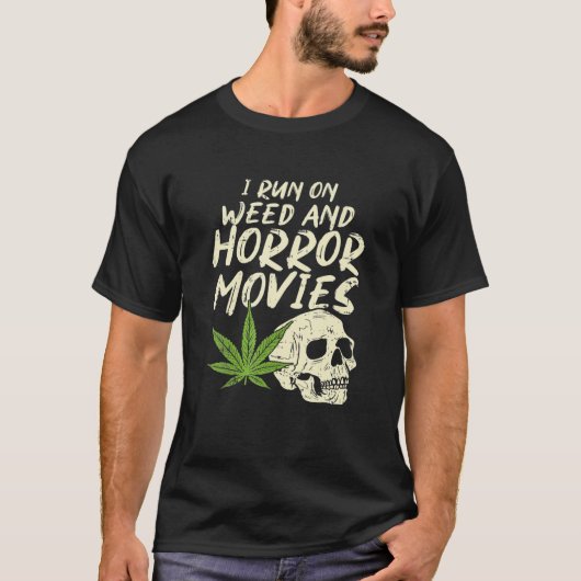 私はホラー走ホラー映画のスカル面白いハロウィーンSto Tシャツ (正面)