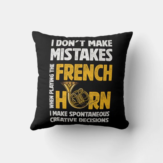 私はホルンが嫌な時は遊間違いフランスのをしない クッション (裏面)