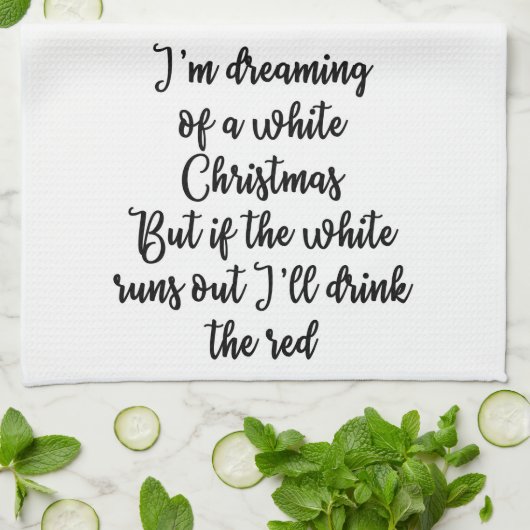 私はホワイトクリスマスタオルの夢を見ています キッチンタオル (折り畳み)