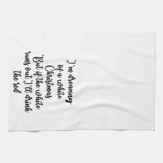 私はホワイトクリスマスタオルの夢を見ています キッチンタオル (横)