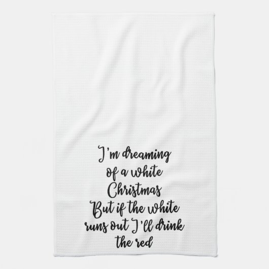私はホワイトクリスマスタオルの夢を見ています キッチンタオル (縦)