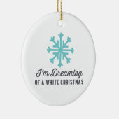 私はホワイトクリスマス|の青の夢を見ています セラミックオーナメント (右)