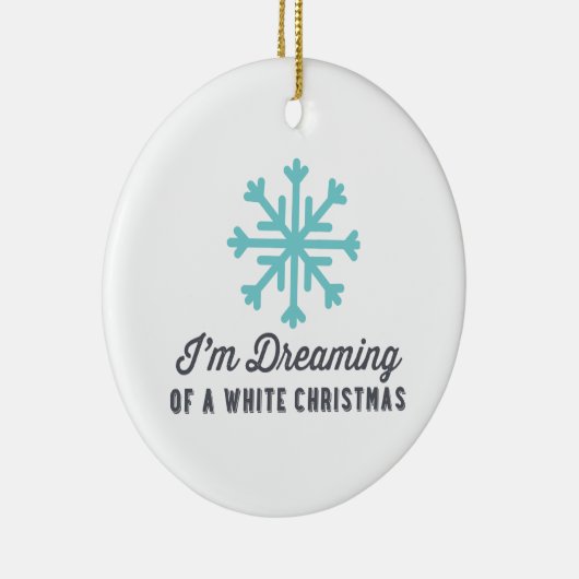 私はホワイトクリスマス|の青の夢を見ています セラミックオーナメント (右)