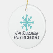 私はホワイトクリスマス|の青の夢を見ています セラミックオーナメント (左)