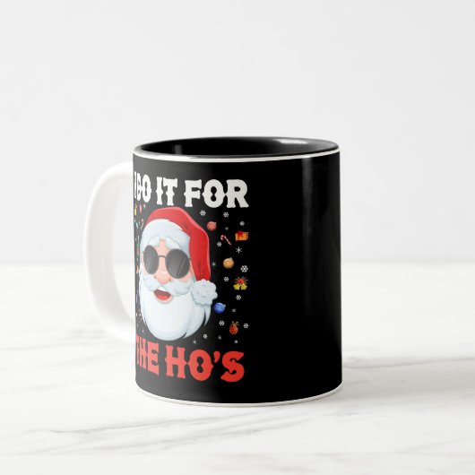 私はホーの不適切なクリスマスのためにおもしろいそれをする ツートーンマグカップ (正面左)