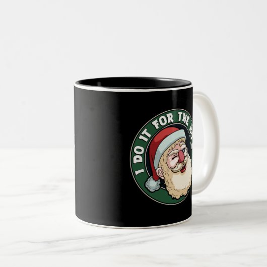 私はホーズサンタクロースのクリスマスおもしろいのためにやる ツートーンマグカップ (正面右)