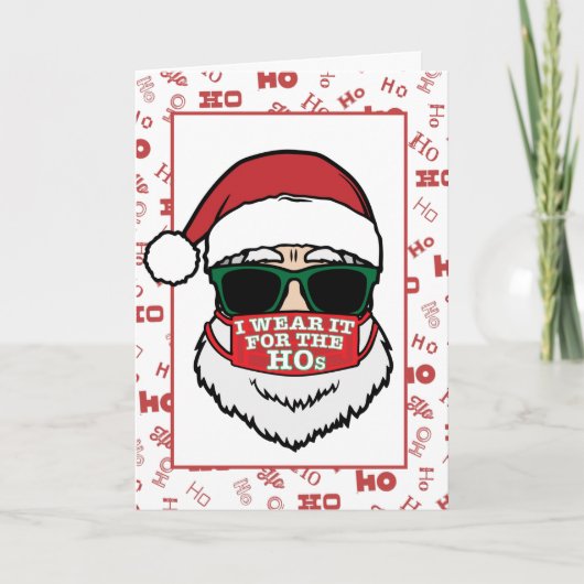 私はホーズサンタマスクのクリスマスに衣服おもしろいする シーズンカード (正面)