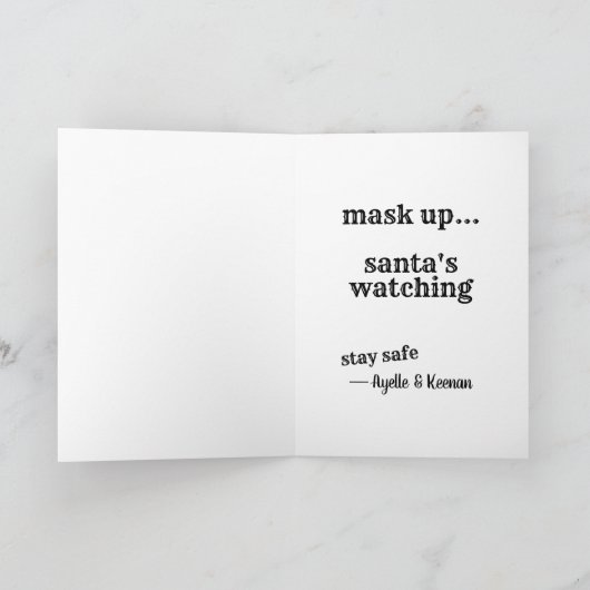 私はホーズサンタマスクのクリスマスに衣服おもしろいする シーズンカード (内部)