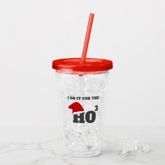 私はホーホーのクリスマスキャップおもしろい文字のためにそれをする アクリルタンブラー (アイス裏面)