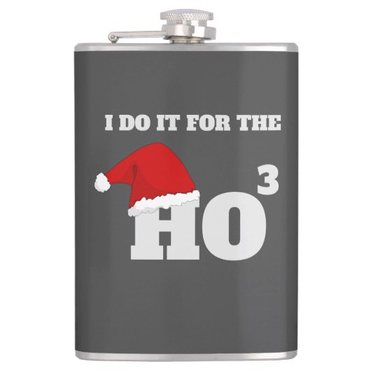 私はホーホーのクリスマスキャップおもしろい文字のためにそれをする フラスク (正面)