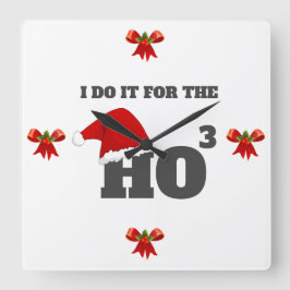 私はホーホーのクリスマスキャップおもしろい文字 スクエア壁時計