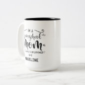 私はホームスクールの母だスーパーパワーの名前は何だ ツートーンマグカップ (正面左)