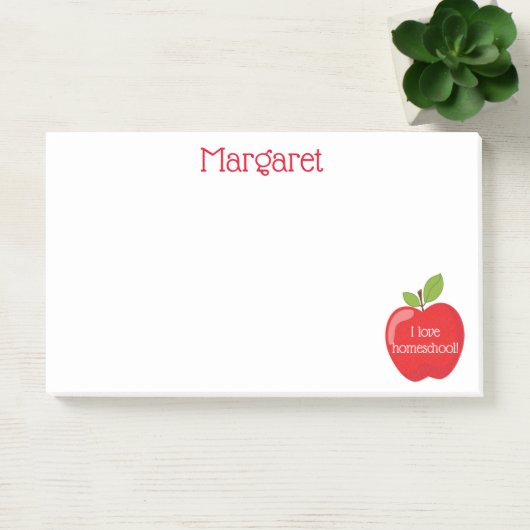 私はホームスクールの赤いリンゴが大好きです ポストイット (オフィス)