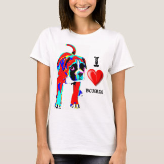 私はボクサー-犬--を愛します Tシャツ