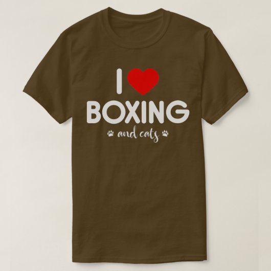私はボクシングと猫が大好き Tシャツ (デザイン正面)