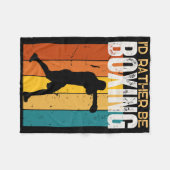 私はボクシング・ボクサーになるおもしろい フリースブランケット (正面(横))