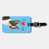 私はボストン私のテリアを愛します ラゲッジタグ (正面横)