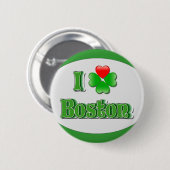 私はボストン-クローバー--を愛します 缶バッジ (正面&裏面)