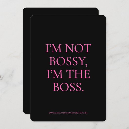 私はボスフェミおもしろいニスト引用文カスタムカード シーズンカード (正面/裏面)