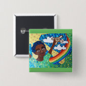 私はボタンをはっきり今見ることができます 缶バッジ (正面&裏面)