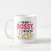 私はボッシーではない私はボスおもしろいボスレディ コーヒーマグカップ (左)
