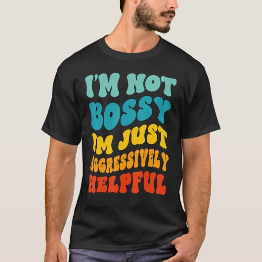 私はボッシーではない積極的に母親のパパグロ Tシャツ (正面)