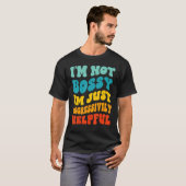 私はボッシーではない積極的に母親のパパグロ Tシャツ (正面フル)