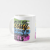 私はボッシーではない/リーダーシップのスキル コーヒーマグカップ (正面左)