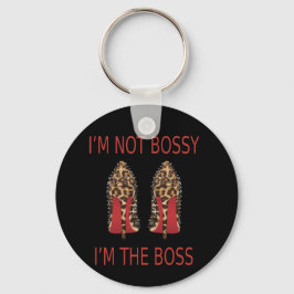 私はボッシーではない、私はボスの赤いボトムスのスティレットだ キーホルダー