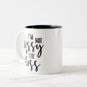 私はボッシーではなく、私はボス//ガール·パワー·引用文 ツートーンマグカップ (正面左)