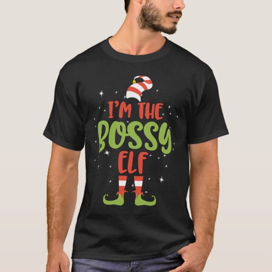 私はボッシー小妖精や小人クリスマスプレゼント Tシャツ (正面)