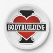 私はボディービルをやることを愛します ペーパープレート (正面)