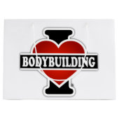 私はボディービルをやることを愛します ラージペーパーバッグ (正面)