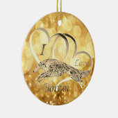 私はボルゾイのクリスマスオーナメントが大好き セラミックオーナメント (右)