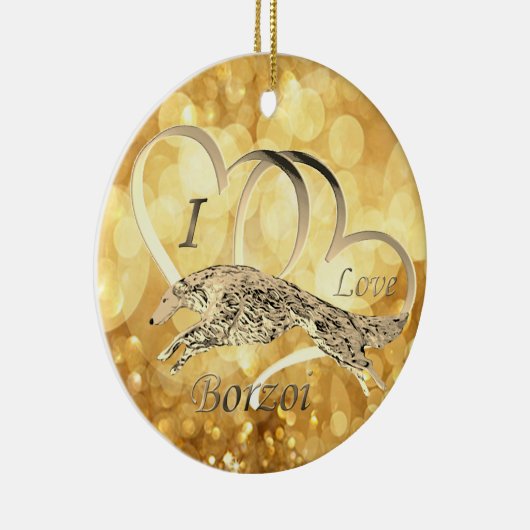 私はボルゾイのクリスマスオーナメントが大好き セラミックオーナメント (右)