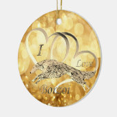 私はボルゾイのクリスマスオーナメントが大好き セラミックオーナメント (左)