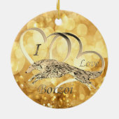 私はボルゾイのクリスマスオーナメントが大好き セラミックオーナメント (裏面)