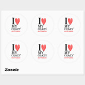 私はボーイフレンド熱狂するのパービューが大好き赤いハート95 ラウンドシール (シート)