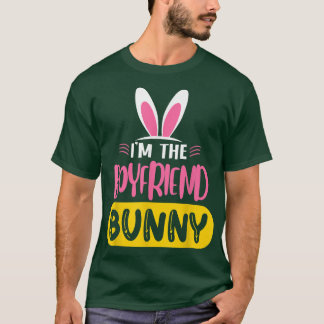 私はボーイフレンドBunny Rabbit Ears Egg Eastおもしろい Tシャツ