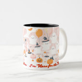 私はボース・ハロウィーンのためにここに来た ツートーンマグカップ (正面右)