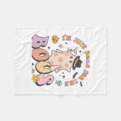 私はボース、レトロのGroovyハロウィーンのためにここにいる フリースブランケット (正面(横))