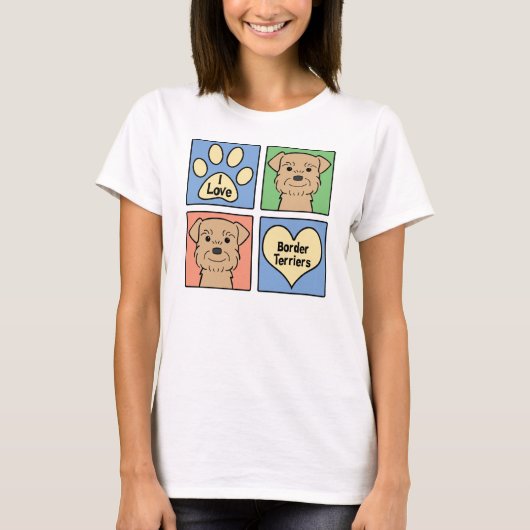私はボーダーテリアを愛します Tシャツ (正面)