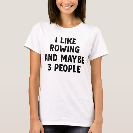 私はボートが好きで、3人が好きかもしれない Tシャツ (正面)